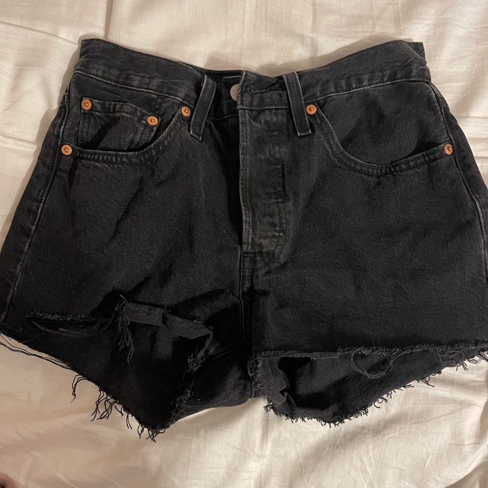 Levi's Black High Waist Denim Shorts